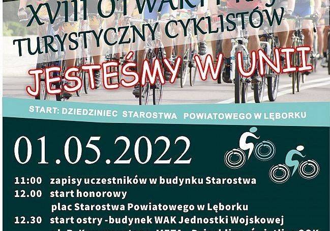 Grafika 1: 1 maja wystartuje XVIII edycja Otwartego Rajdu Turystycznego Cyklistów „Jesteśmy w Unii”