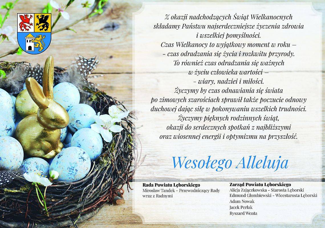 Grafika 1: Życzenia Wielkanocne Starosty Lęborskiego
