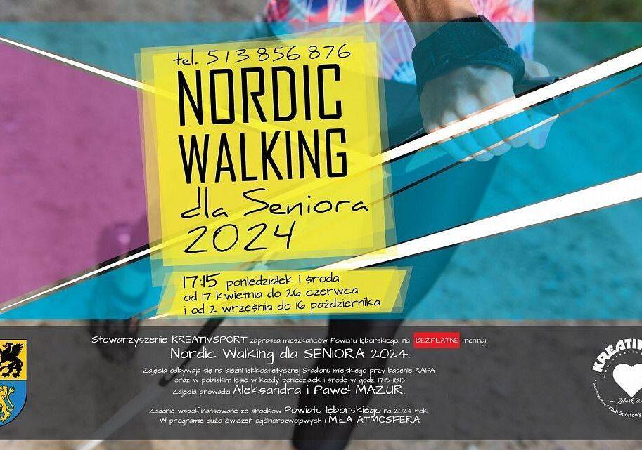 Grafika 1: „Nordic Walking dla SENIORA 2024”.  