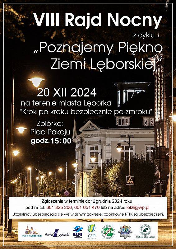 Grafika 1: "Krok po kroku bezpiecznie po zmroku. Parki Lęborka w wieczornej scenerii"