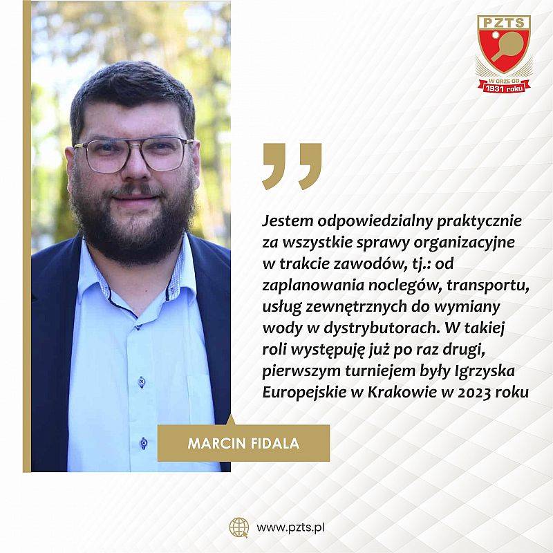 Grafika 1: Marcin Fidala dyrektorem Międzynarodowego Turnieju Tenisa stołowego WTT YOUTH CONTENDER Władysławowo 2025.