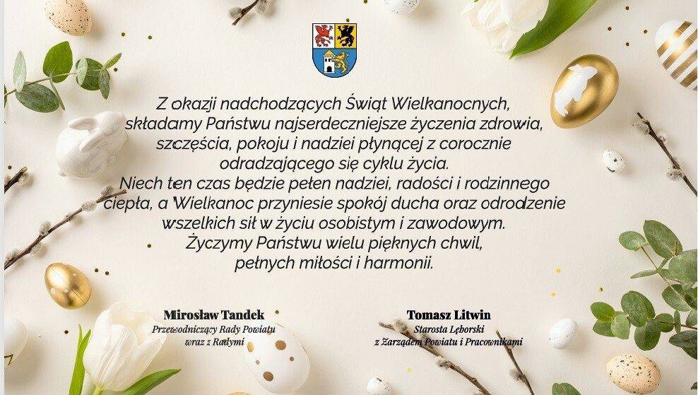 Życzenia Wielkanocne Starosty Lęborskiego