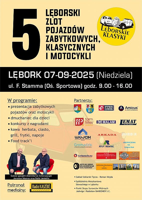 Grafika 1: Już 7 września - NIEDZIELA ! - 5. LĘBORSKI ZLOT POJAZDÓW ZABYTKOWYCH KLASYCZNYCH I MOTOCYKLI !