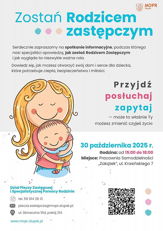 Grafika 1: Zostań rodzicem zastępczym - spotkanie informacyjne