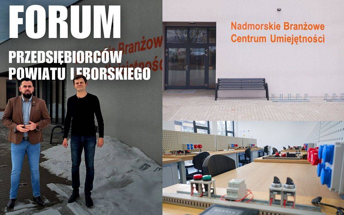 Grafika 1: Zaproszenie na spotkanie przedsiębiorców w Branżowym Centrum Umiejętności w Lęborku