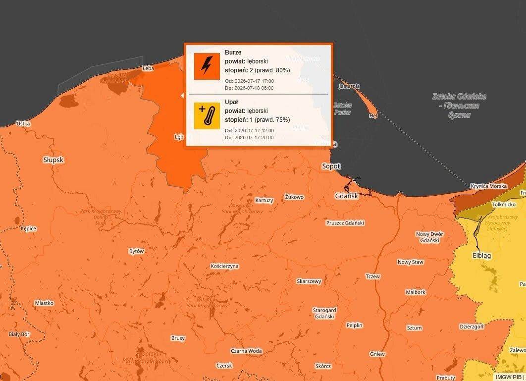 Grafika 1: OSTRZEŻENIE METEOROLOGICZN
