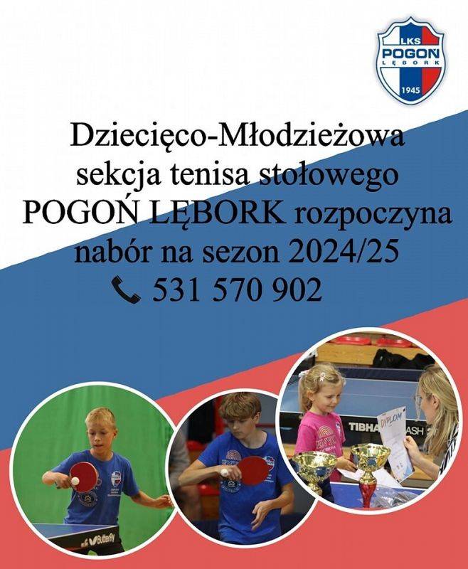 Grafika 1: Nabór dzieci i młodzieży do sekcji tenisa stołowego w Lęborku