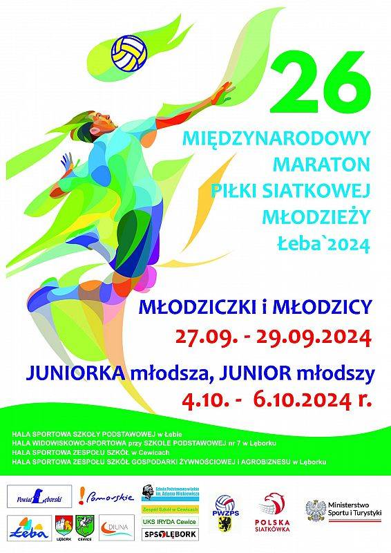 Grafika 1: XXVI Międzynarodowy Maraton Piłki Siatkowej Młodzieży Łeba 2024 / Siatkówka wśród Gwiazd/