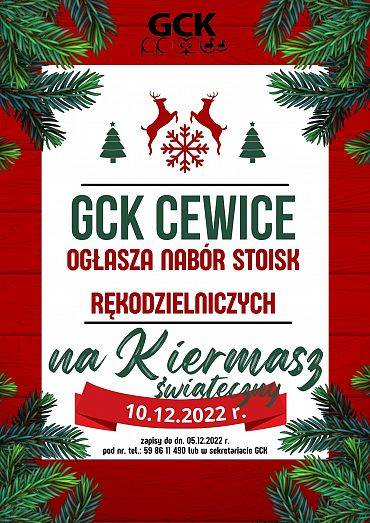 Ruszył nabór stoisk na Kiermasz Świąteczny w Cewicach