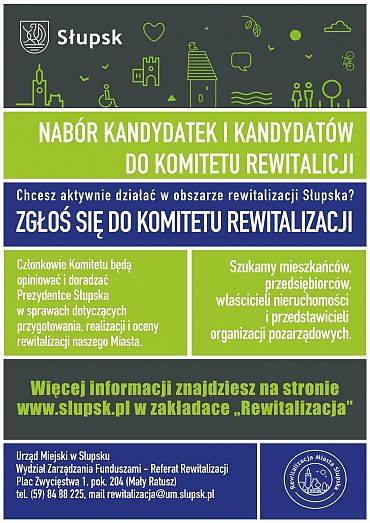Nabór kandydatów do Komitetu Rewitalizacji Miasta Słupska